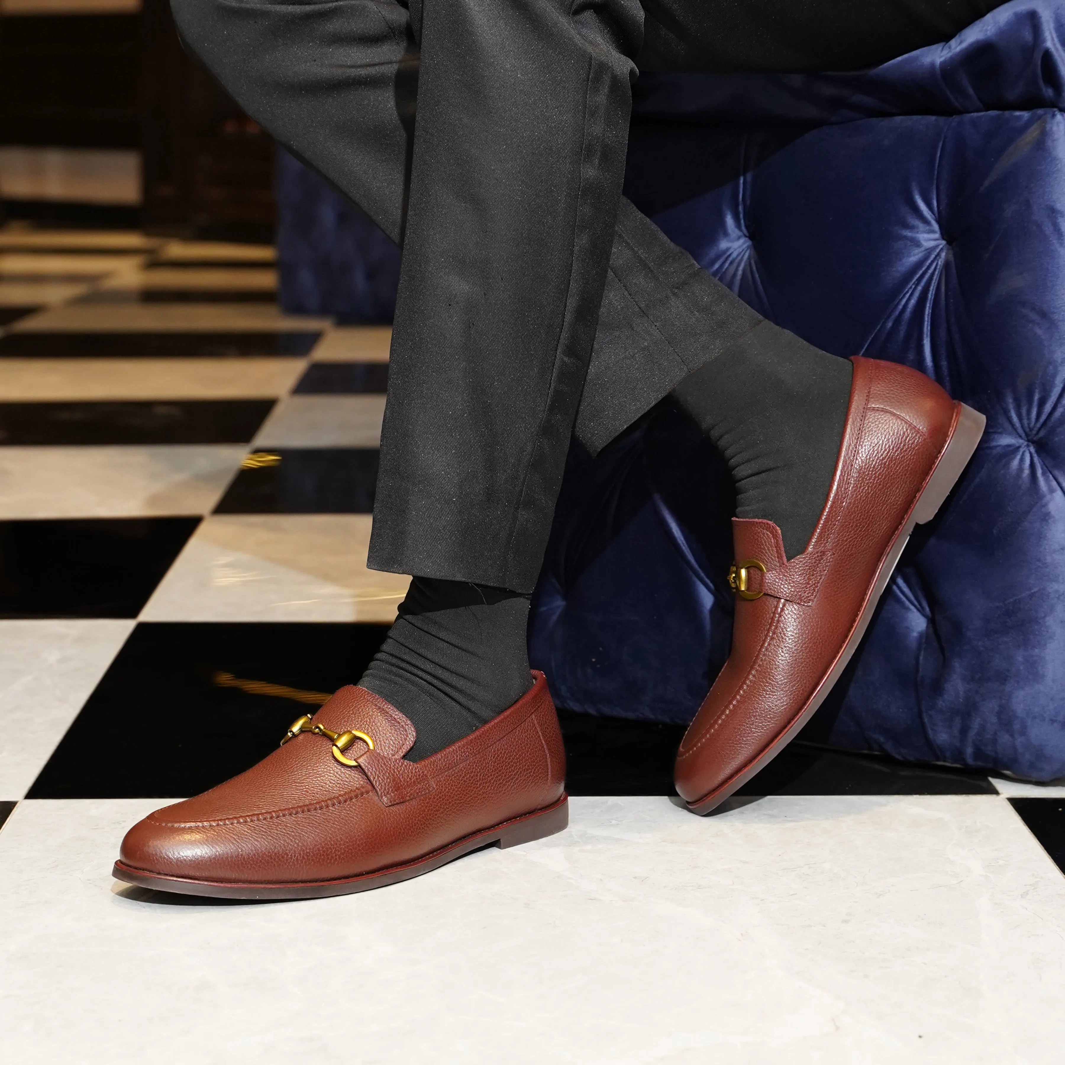 Abada - Men's Oxblood Pebble Grain Leather Loafer