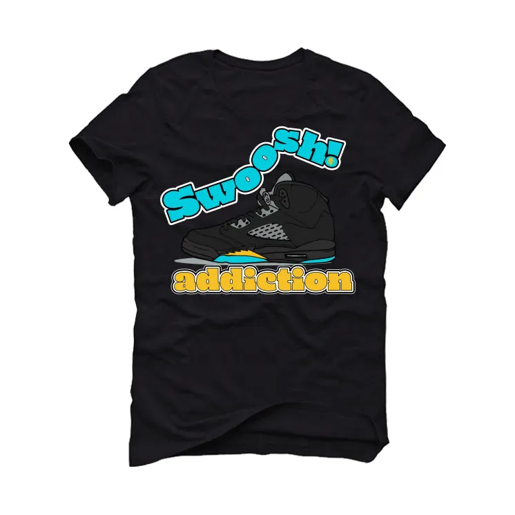 Air Jordan 5 Aqua - Black T-Shirt (SHOOSH IM ADDICTED)