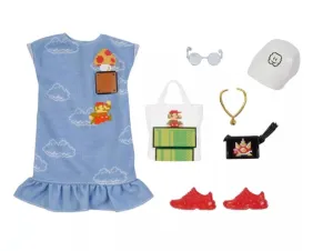 Barbie Storytelling Super Mario Fashion Pack Blue Dress