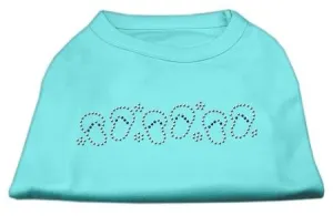 Beach Sandals Rhinestone Shirt Aqua L (14)