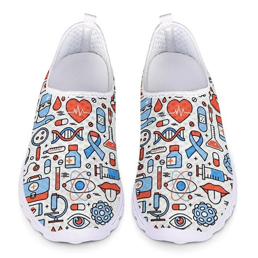 Charming Cartoon Nurse Pattern Sneakers Slip-On Flat Shoes