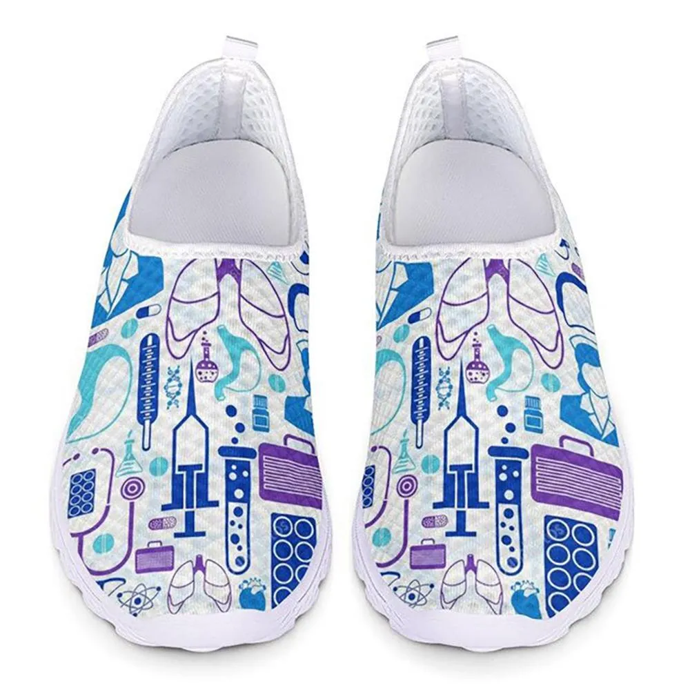 Charming Cartoon Nurse Pattern Sneakers Slip-On Flat Shoes