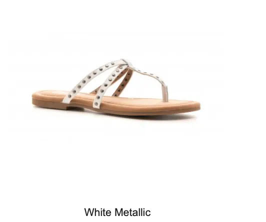 CORKYS Swimsuit Sandals - White Metallic | FINAL SALE