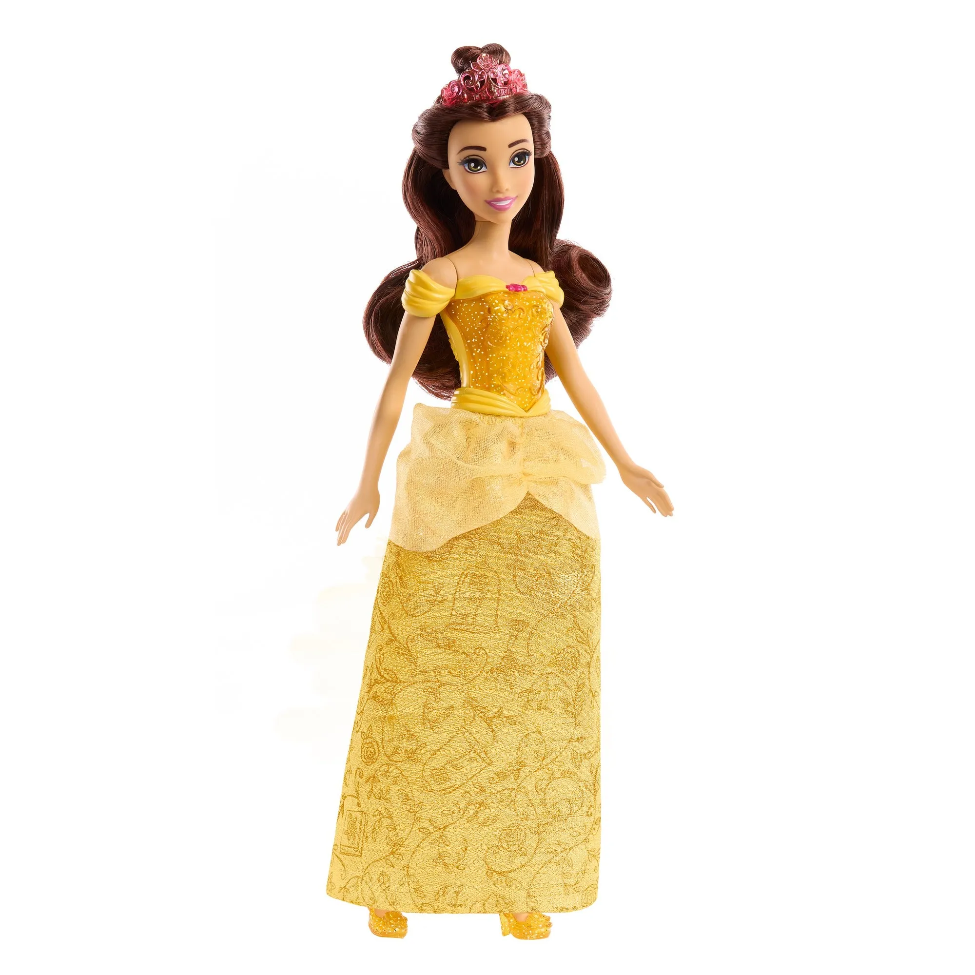 Disney Princess Bella Posable Fashion Doll with Sparkling Clothing and Accessories for Kids Ages 3 