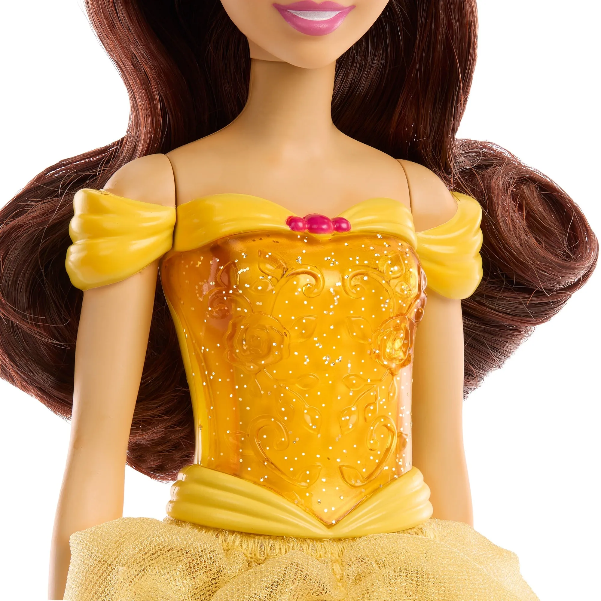 Disney Princess Bella Posable Fashion Doll with Sparkling Clothing and Accessories for Kids Ages 3 