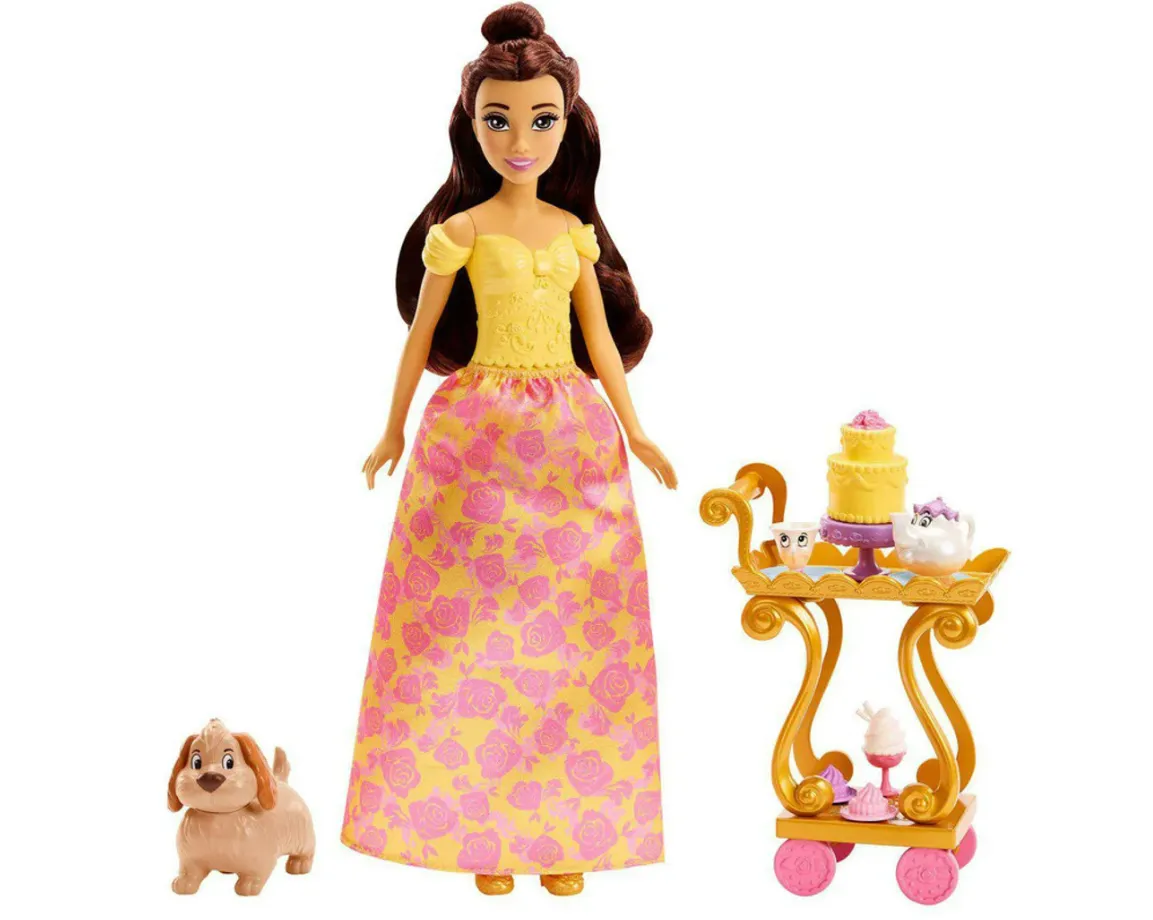 Disney Princess Storytelling Doll And Accessories Belle's Tea Time Cart