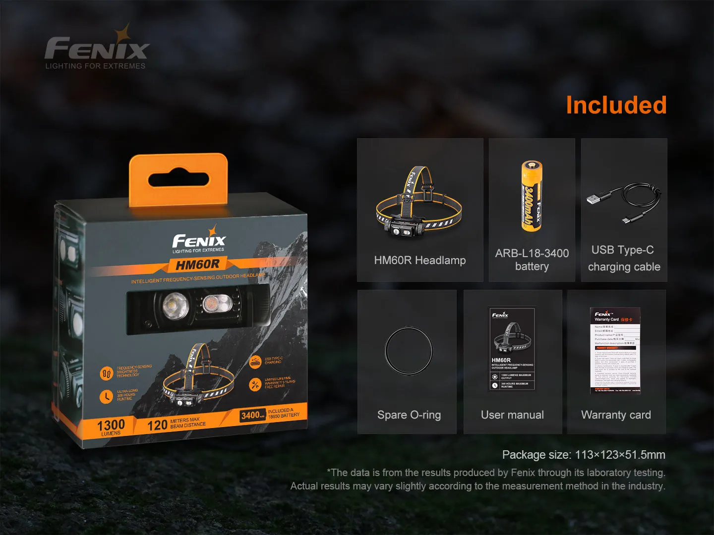 Fenix HM60R Outdoor LED Headlamp - 1200 Lumens