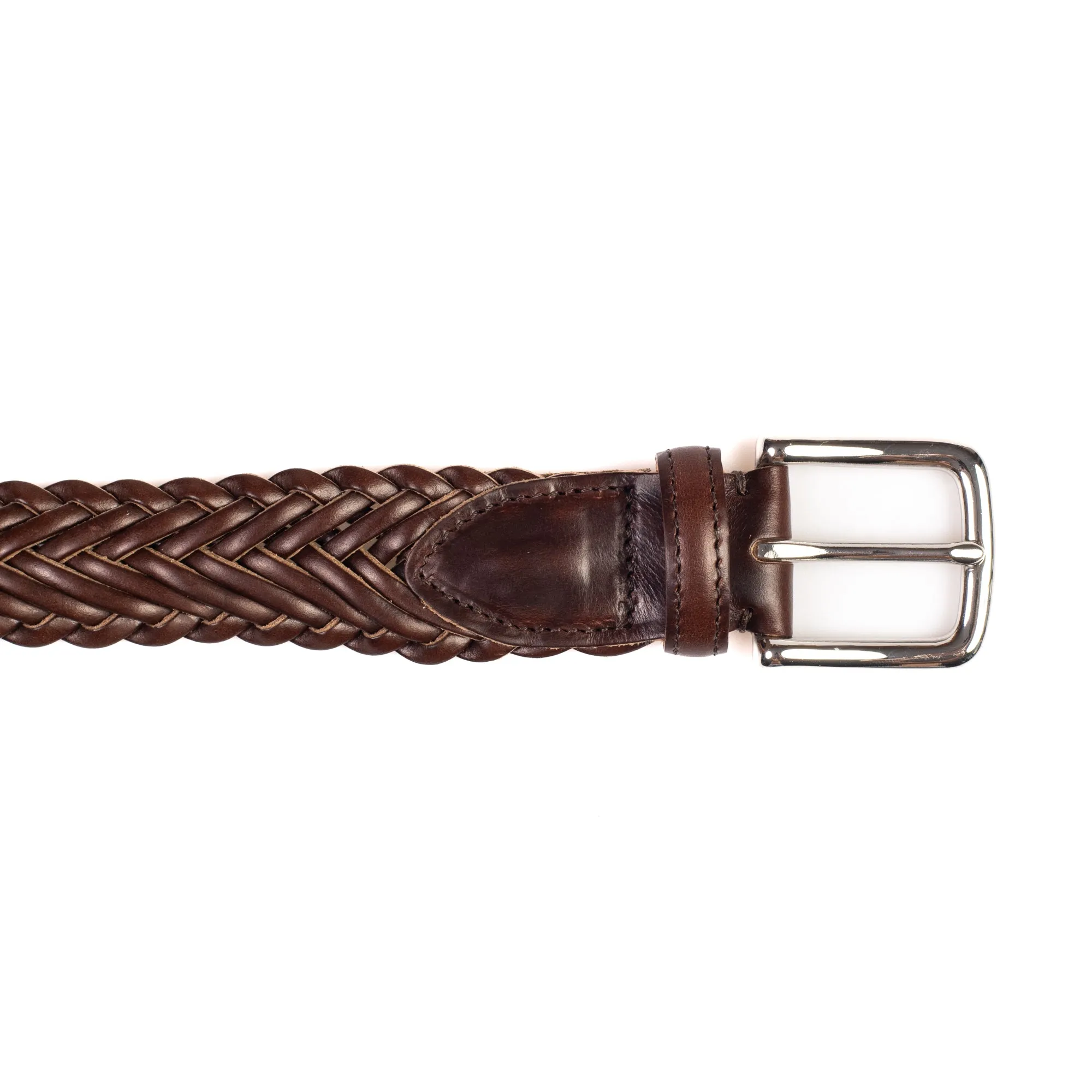 Horween Brown Chromexcel Leather Belt - Plaited