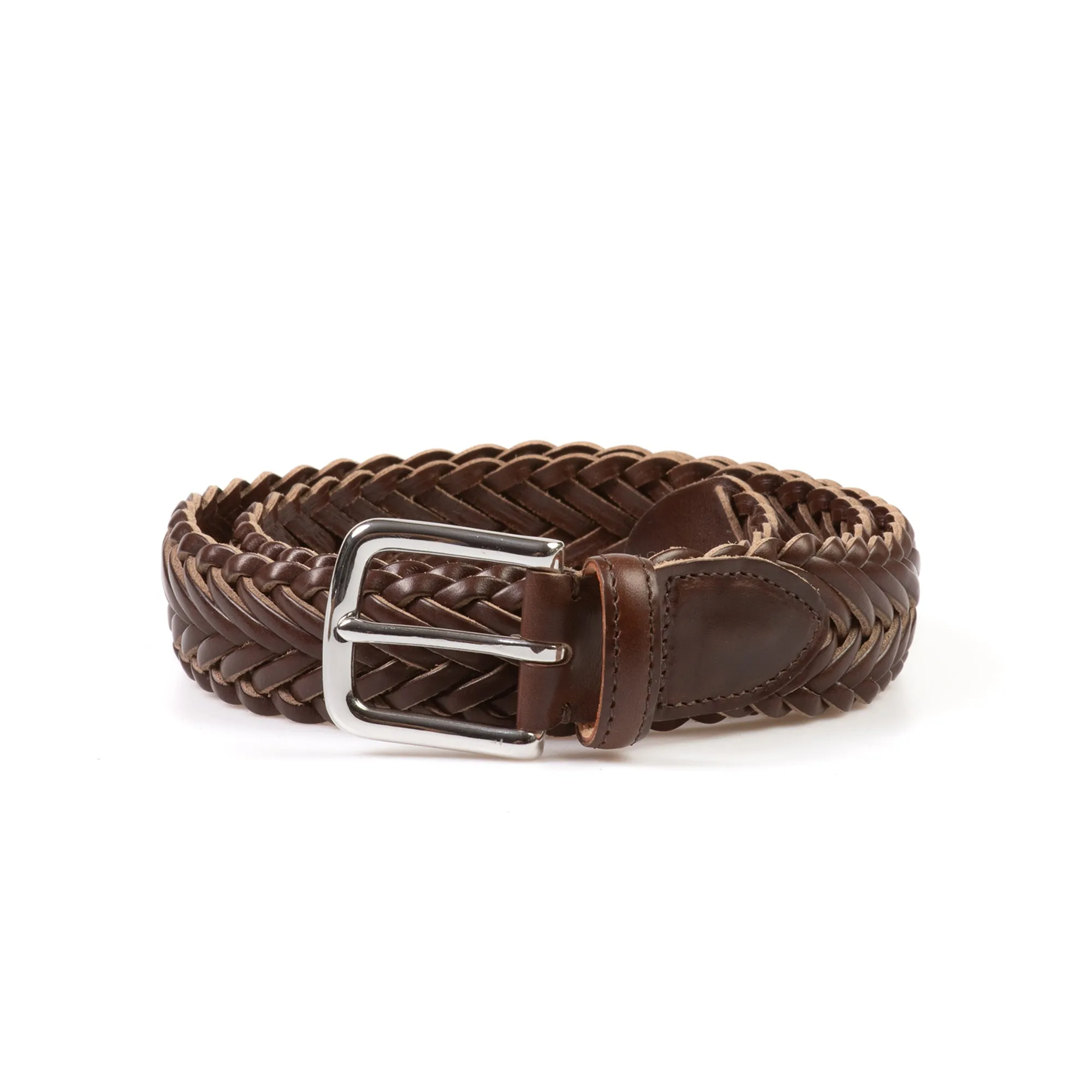 Horween Brown Chromexcel Leather Belt - Plaited