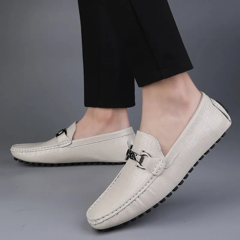 Luxury CrocBlend Crocodile Pattern Slip-On Loafers