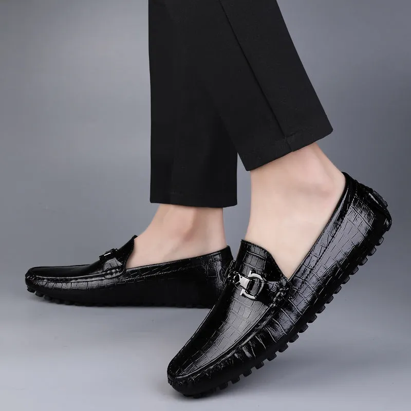 Luxury CrocBlend Crocodile Pattern Slip-On Loafers