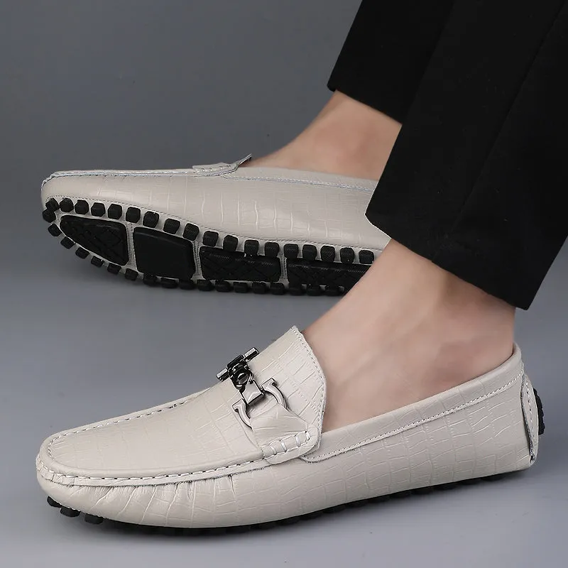 Luxury CrocBlend Crocodile Pattern Slip-On Loafers