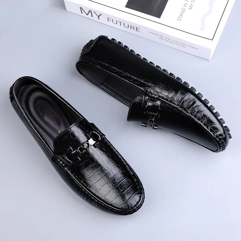 Luxury CrocBlend Crocodile Pattern Slip-On Loafers