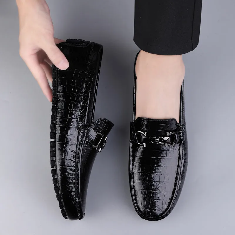 Luxury CrocBlend Crocodile Pattern Slip-On Loafers