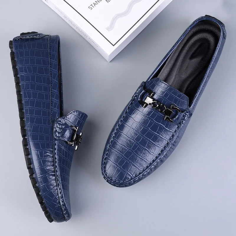 Luxury CrocBlend Crocodile Pattern Slip-On Loafers