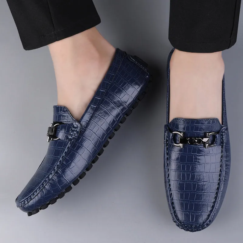 Luxury CrocBlend Crocodile Pattern Slip-On Loafers