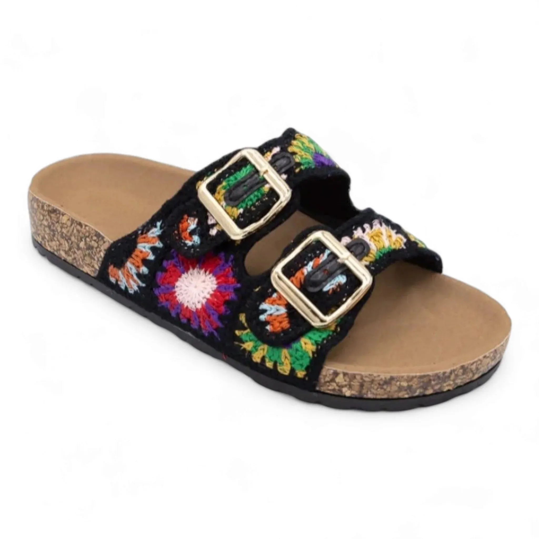 Mars Double Band Crochet Slip On Sandals