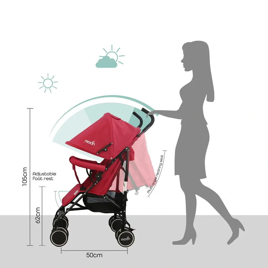 Moon Neo Plus Light Weight Travel Stroller (Fire Red)