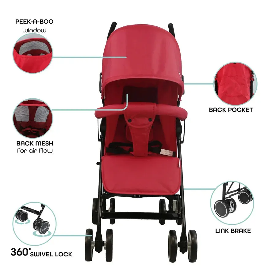 Moon Neo Plus Light Weight Travel Stroller (Fire Red)