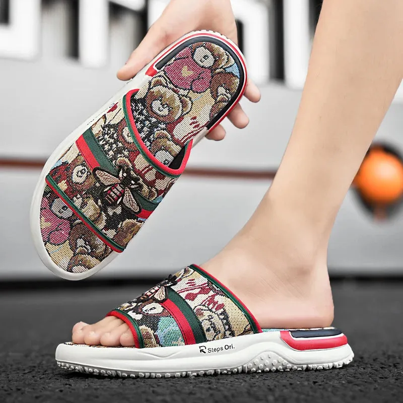 Outdoor Cartoon Pattern Slides Sandals