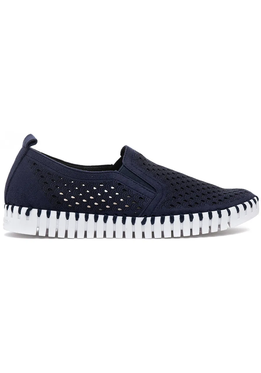 Tulip 140 - The Perforated Slip-On with Gore in Dark Indigo