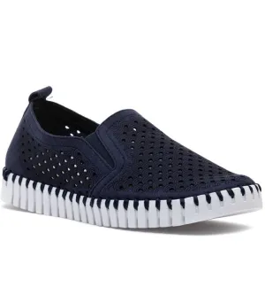 Tulip 140 - The Perforated Slip-On with Gore in Dark Indigo