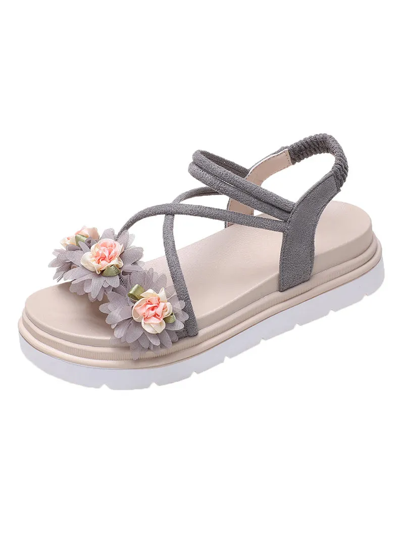 Uniwim Summer beach by the seaside sandals Flat-bottomed Flower Beach Sandals