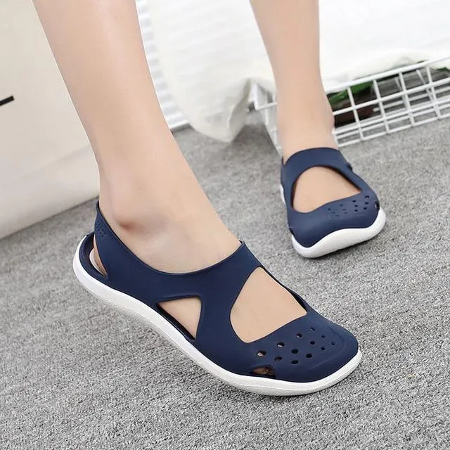 Women's Sandals 2019 Fashion Lady Girl Sandals Summer Women Casual Jelly Shoes Sandals Hollow Out Mesh Flats Beach Sandals