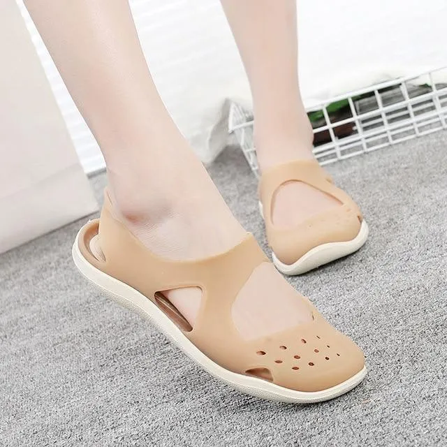 Women's Sandals 2019 Fashion Lady Girl Sandals Summer Women Casual Jelly Shoes Sandals Hollow Out Mesh Flats Beach Sandals