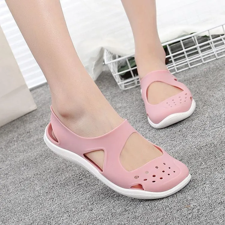 Women's Sandals 2019 Fashion Lady Girl Sandals Summer Women Casual Jelly Shoes Sandals Hollow Out Mesh Flats Beach Sandals